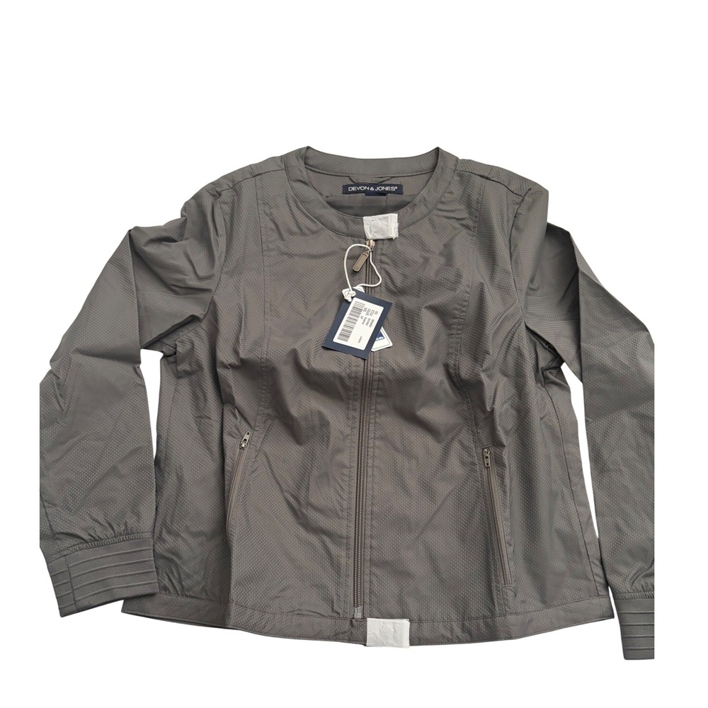 Devon & Jones Graphite Lightweight Full Zip Jacket Ladies S Water‎ Resistant NWT
